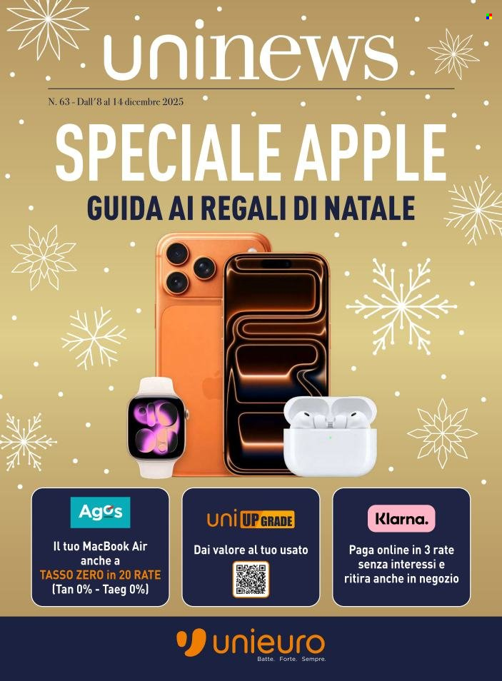 Volantino Unieuro - 8/12/2025 - 14/12/2025. Pagina 1