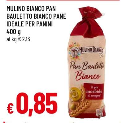 MULINO BIANCO PAN BAULETTO BIANCO PANE IDEALE PER PANINI