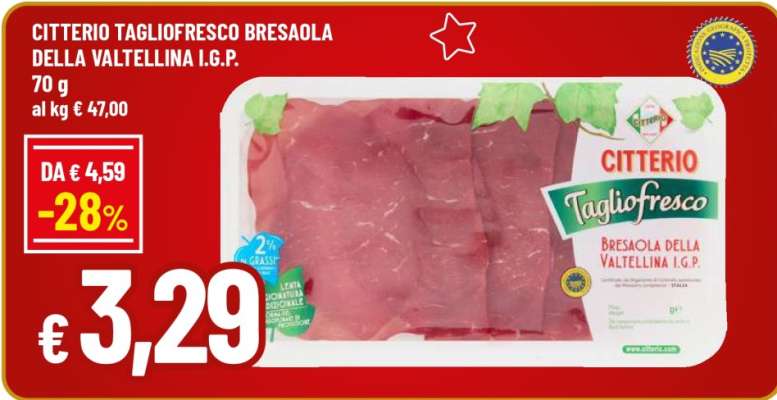 CITTERIO TAGLIOFRESCO BRESAOLA DELLA VALTELLINA I.G.P.