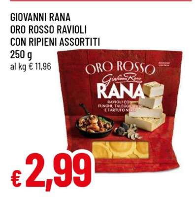 GIOVANNI RANA ORO ROSSO RAVIOLI CON RIPIENI ASSORTITI