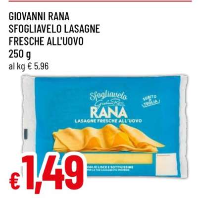GIOVANNI RANA SFOGLIAVELO LASAGNE FRESCHE ALL'UOVO