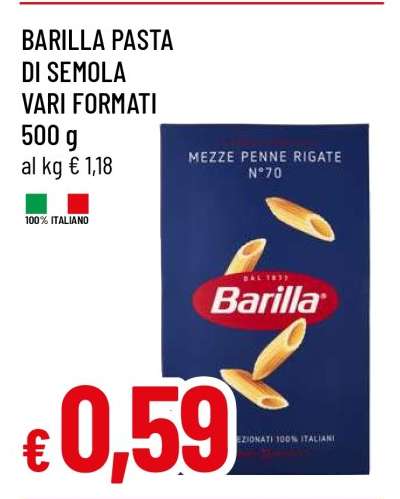BARILLA Pasta di Semola vari formati