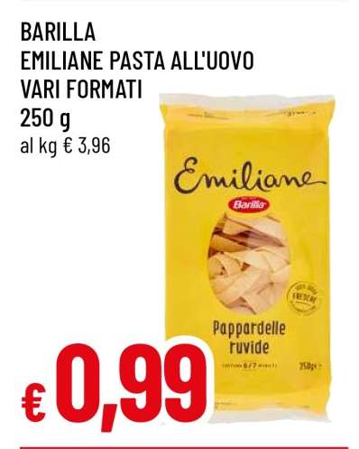 BARILLA EMILIANE PASTA ALL'UOVO VARI FORMATI