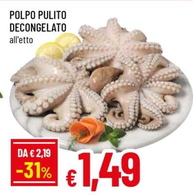 POLPO PULITO DECONGELATO