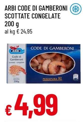 ARBI CODE DI GAMBERONI SCOTTATE CONGELATE