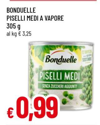BONDUELLE PISELLI MEDI A VAPORE