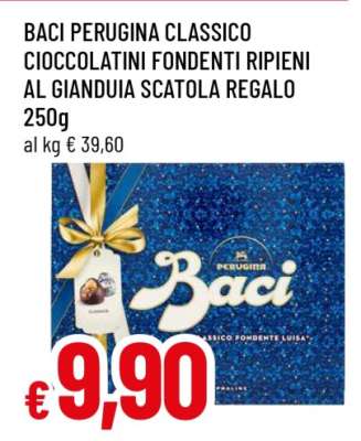 Baci Perugina Classico Cioccolatini Fondenti Ripieni al Gianduia Scatola Regalo