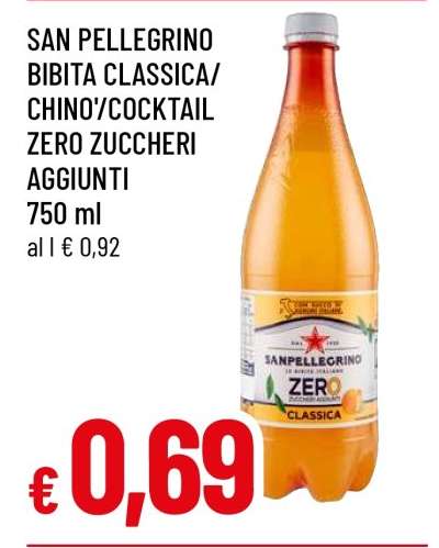 SAN PELLEGRINO BIBITA CLASSICA/CHINO/COCKTAIL ZERO ZUCCHERI AGGIUNTI