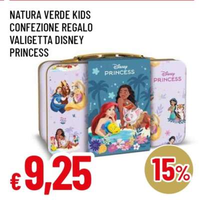 NATURA VERDE KIDS CONFEZIONE REGALO VALIGETTA DISNEY PRINCESS