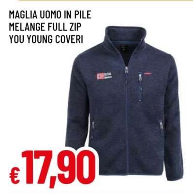 MAGLIA UOMO IN PILE MELANGE FULL ZIP YOU YOUNG COVERI