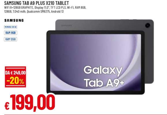 SAMSUNG TAB A9 PLUS X210 TABLET