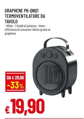 GRAPHENE PK-QNQ1 TERMOVENTILATORE DA TAVOLO