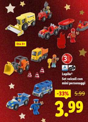 Lupilu® Set veicoli con mini personaggi