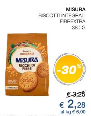 MISURA BISCOTTI INTEGRALI FIBREXTRA