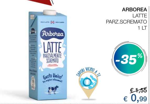 ARBOREA LATTE PARZ.SCREMATO 1 LT