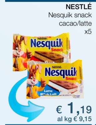 NESTLÉ Nesquik snack cacao/latte x5