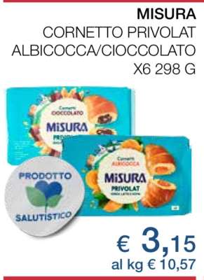 MISURA CORNETTO PRIVOLAT ALBICOCCA/CIOCCOLATO