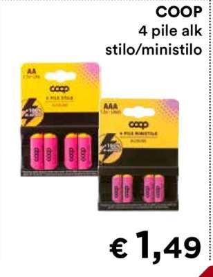 COOP 4 pile alk stilo/ministilo