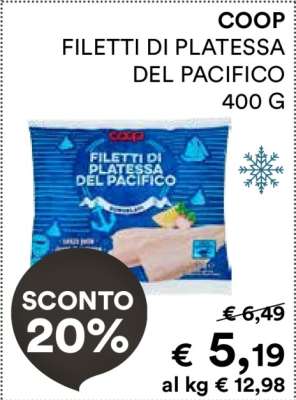COOP FILETTI DI PLATESSA DEL PACIFICO 400 G
