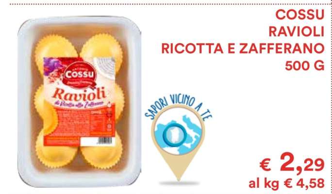 COSSU RAVIOLI RICOTTA E ZAFFERANO 500 G