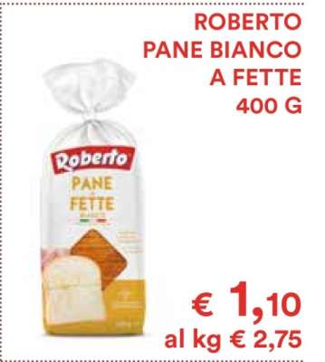 ROBERTO PANE BIANCO A FETTE 400 G