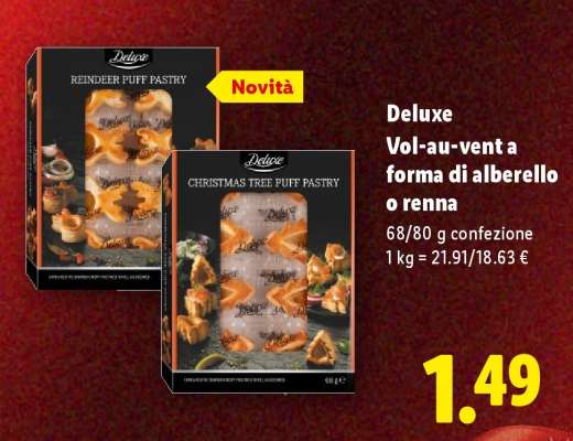Deluxe Vol-au-vent a forma di alberello o renna
