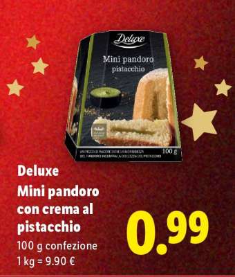Deluxe Mini pandoro con crema al pistacchio