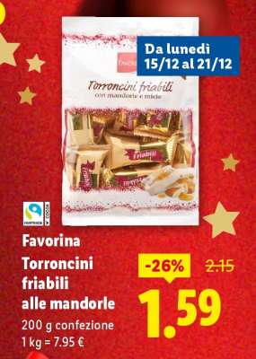 Favorina Torroncini friabili alle mandorle