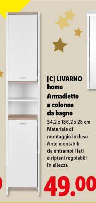 LIVARNO home Armadietto a colonna da bagno