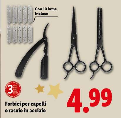 Forbici per capelli o rasoio in acciaio