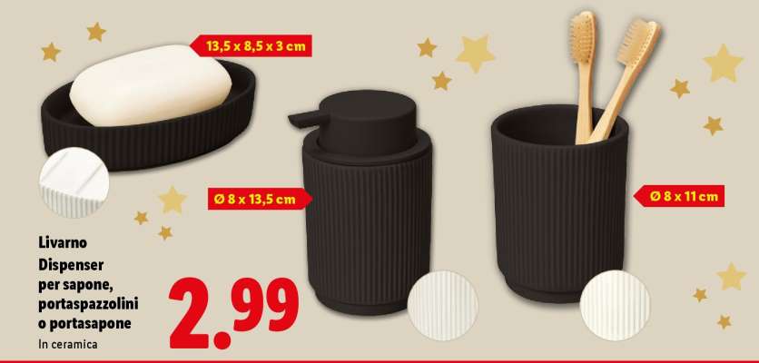Livarno Dispenser per sapone, portasapzzolini o portasapone