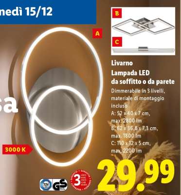 Livarno Lampada LED da soffitto o da parete