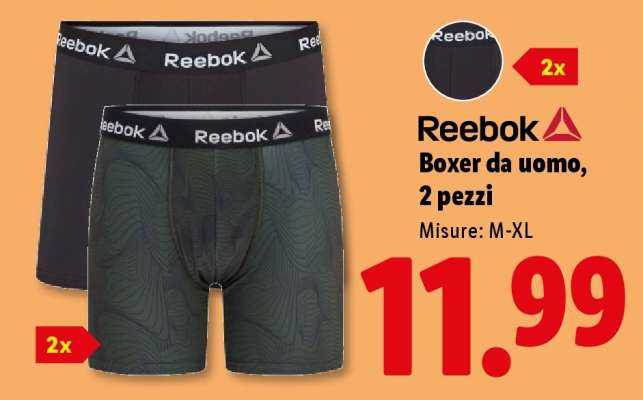 Reebok Boxer da uomo, 2 pezzi