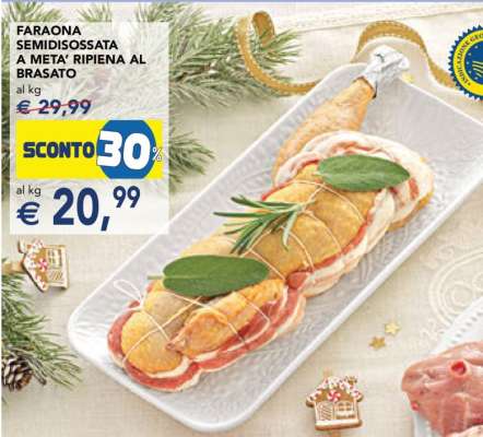 FARAONA SEMIDISOSSATA A META' RIPIENA AL BRASATO