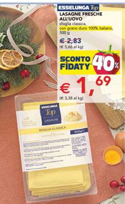 LASAGNE FRESCHE ALL'UOVO