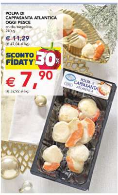 POLPA DI CAPPASANTA ATLANTICA OGGI PESCE