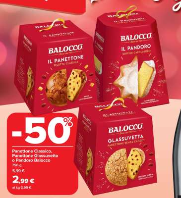 Panettone Classico, Panettone Glassuvetta o Pandoro Balocco