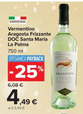 Vermentino Aragosta Frizzante DOC Santa Maria La Palma