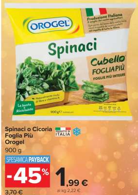 Spinaci o Cicoria Foglia Più Orogel