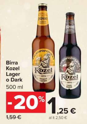 Birra Kozel Lager o Dark
