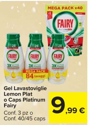 Gel Lavastoviglie Lemon Plat o Caps Platinum Fairy