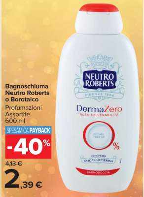 Bagnoschiuma Neutro Roberts o Borotalco