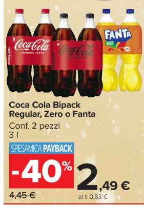 Coca Cola Bipack Regular, Zero o Fanta
