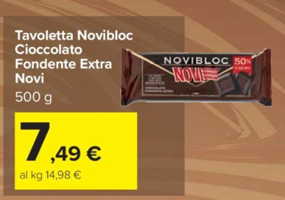 Tavoletta Novibloc Cioccolato Fondente Extra Novi