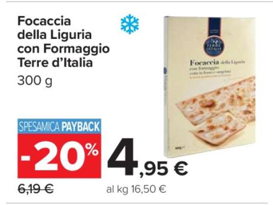 Focaccia della Liguria con Formaggio Terre d'Italia