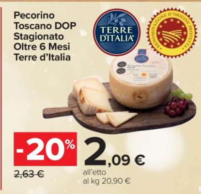 Pecorino Toscano DOP Stagionato Oltre 6 Mesi Terre d’Italia
