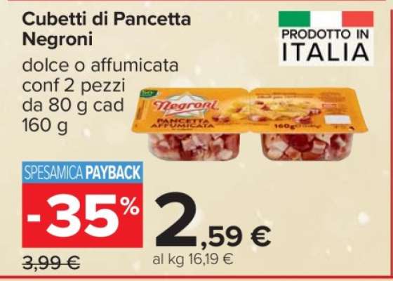 Cubetti di Pancetta Negroni