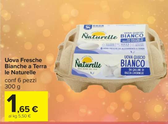 Uova Fresche Bianche a Terra Le Naturelle