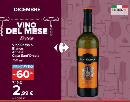 Vino Rosso o Bianco Althaia Casa Sant'Orsola