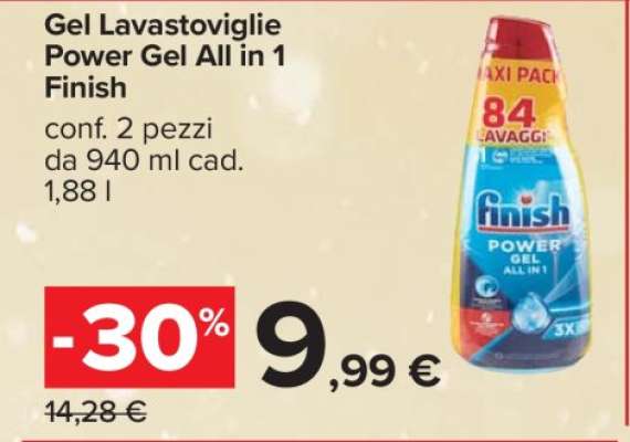 Gel Lavastoviglie Power Gel All in 1 Finish